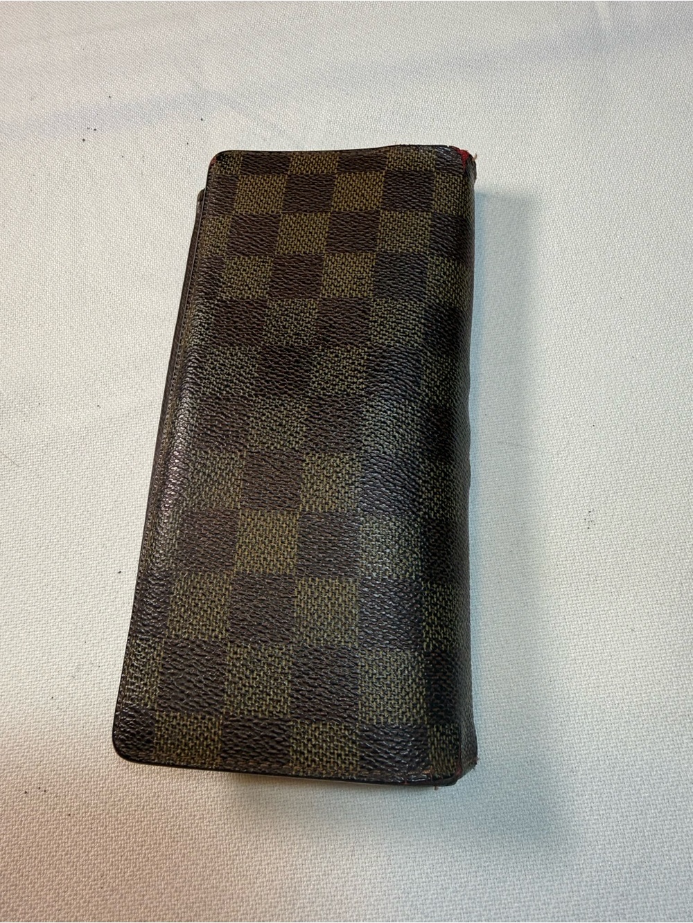 🏥LOUIS VUITTON ***Damaged***LV Brazza Long Wallet N60017 Damier Ebene Brown - Picture 2 of 12